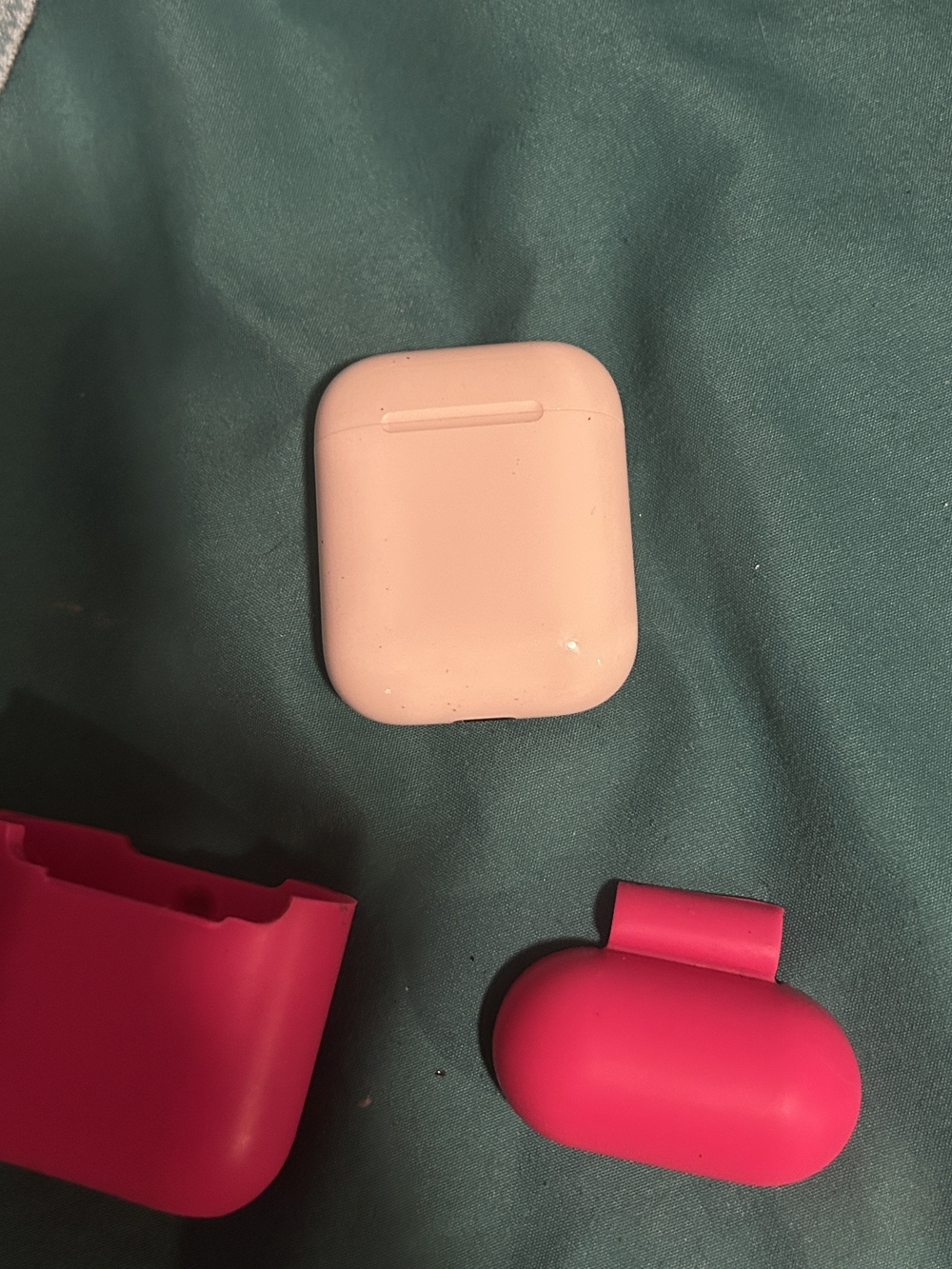 Apple 2nd GEN AIRPODS Silicone Earbud Case Covers Hot Pink INCL.
